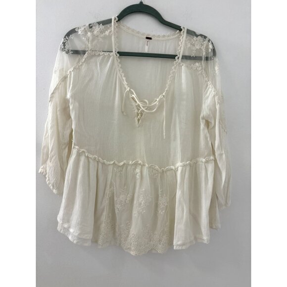 Free People Romance Of The Rose Boho Top‎ size small - Picture 2 of 4